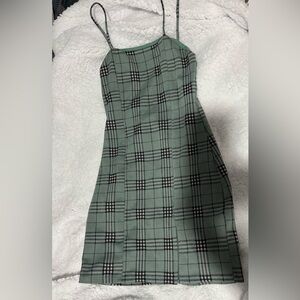Eclipse Green Plaid Mini Dress